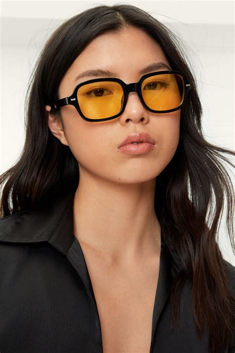 yellow tinted sunglasses|yellow lens sunglasses women.